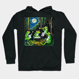 Goblincore Frog Orchestra Oil Painting Hoodie